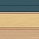 Natural oak + petrol blue + brass