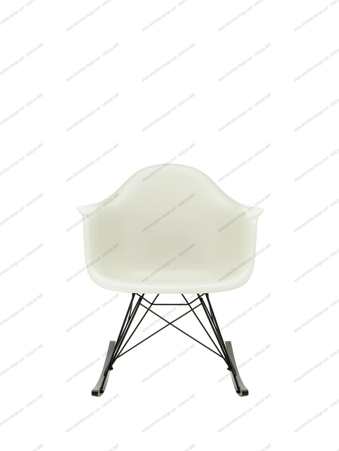 Eames Plastic Arm Chair RAR Rocking Chair Vitra Maple yallowish - Chrom - Black
