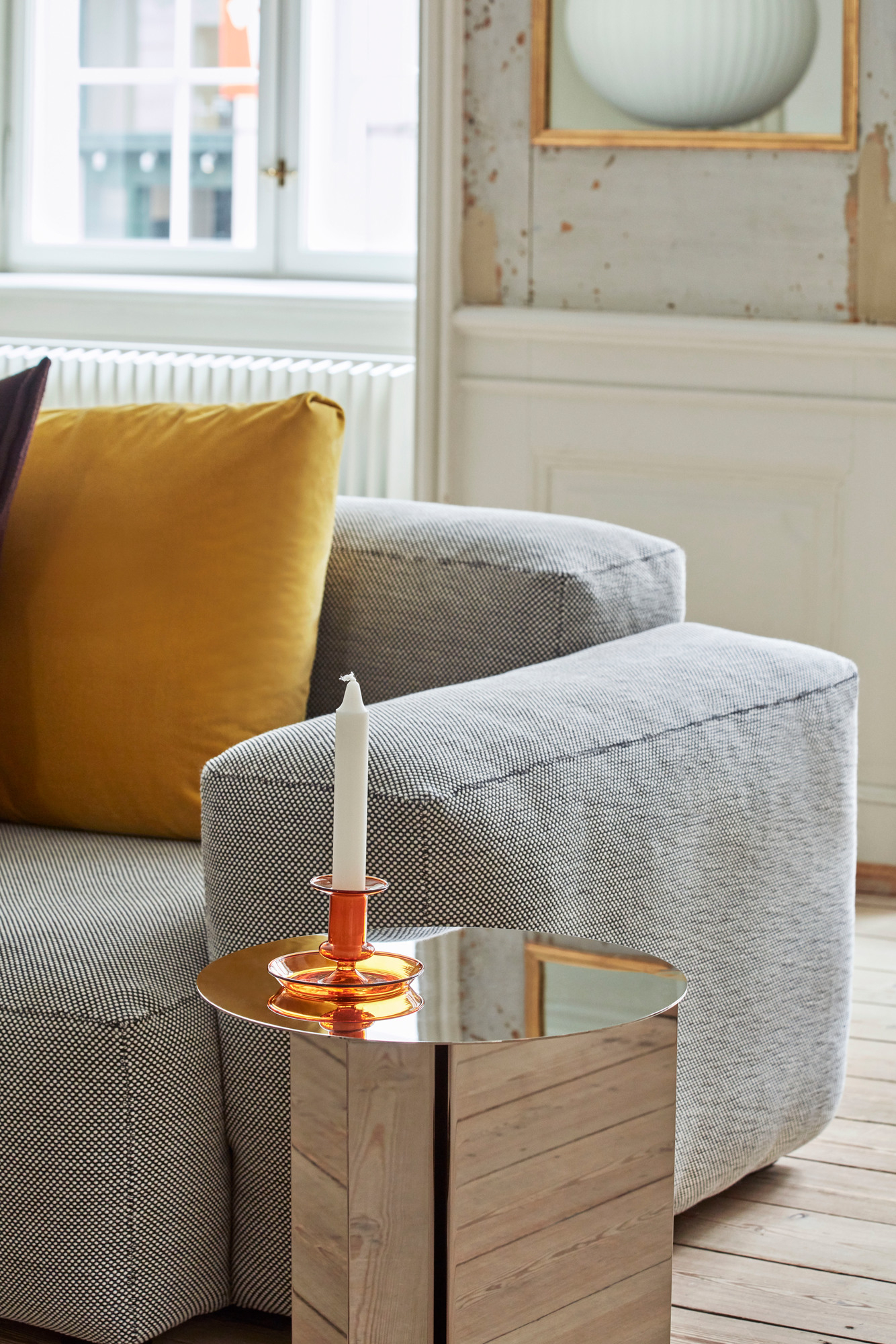 Flare candlestick amber Hay SINGLE PIECE