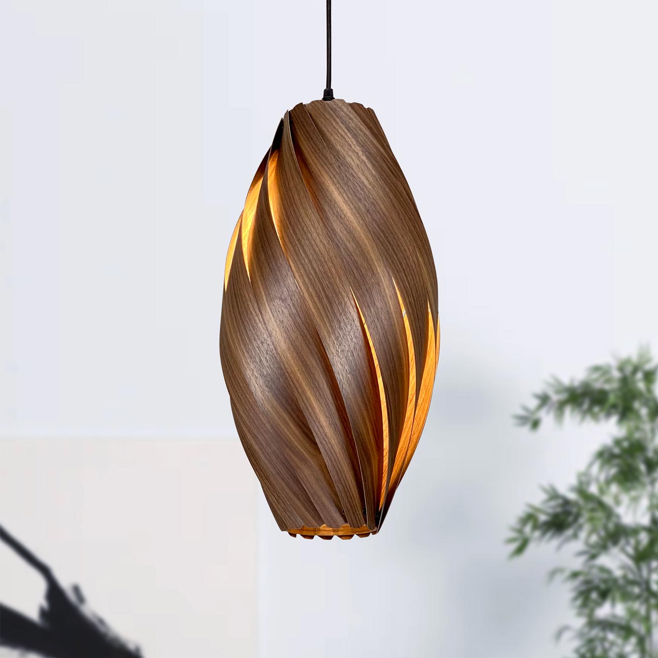 Ardére Pendant lamp elongated Walnut Gofurnit