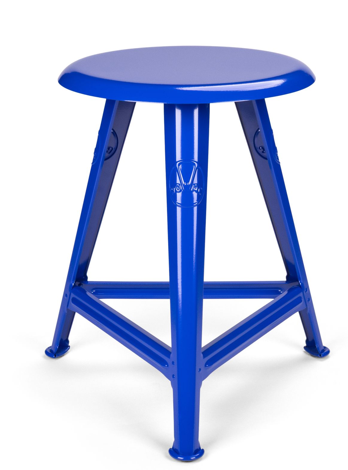 Blauer Rowac Schemel IS 48 cm Hocker Blueprint Edition, ein robuster und stilvoller Sitzhocker.