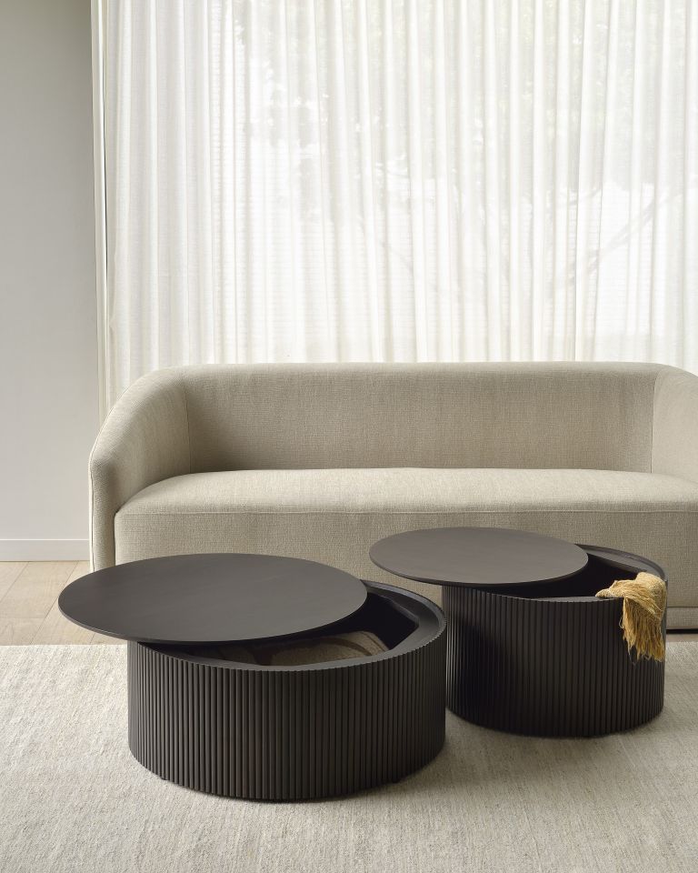Roller Max Coffee Table Round Mahogany Ethnicraft