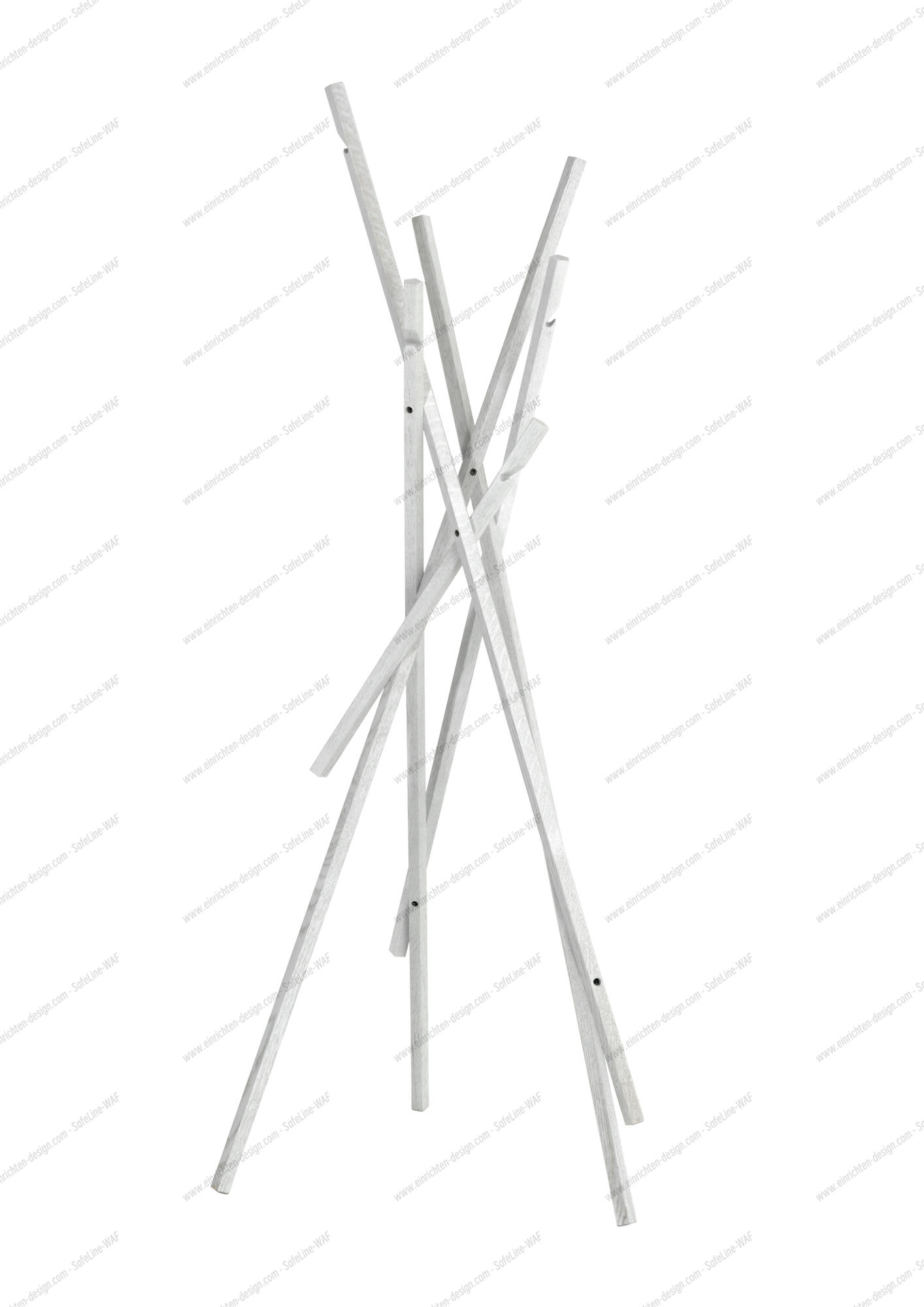 Schneeweißer Schönbuch Sticks Garderobenständer aus Esche mit modernem Design für Flur und Eingangsbereich.