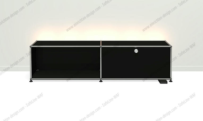E Sideboard TV Hi Fi furniture dimmable light graphite black USM Haller