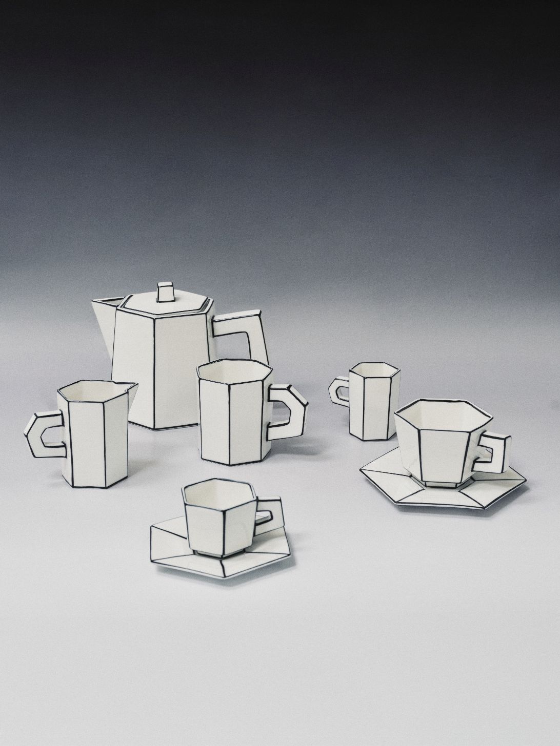 Capuucino cup white/black Carte Blanche Serax  