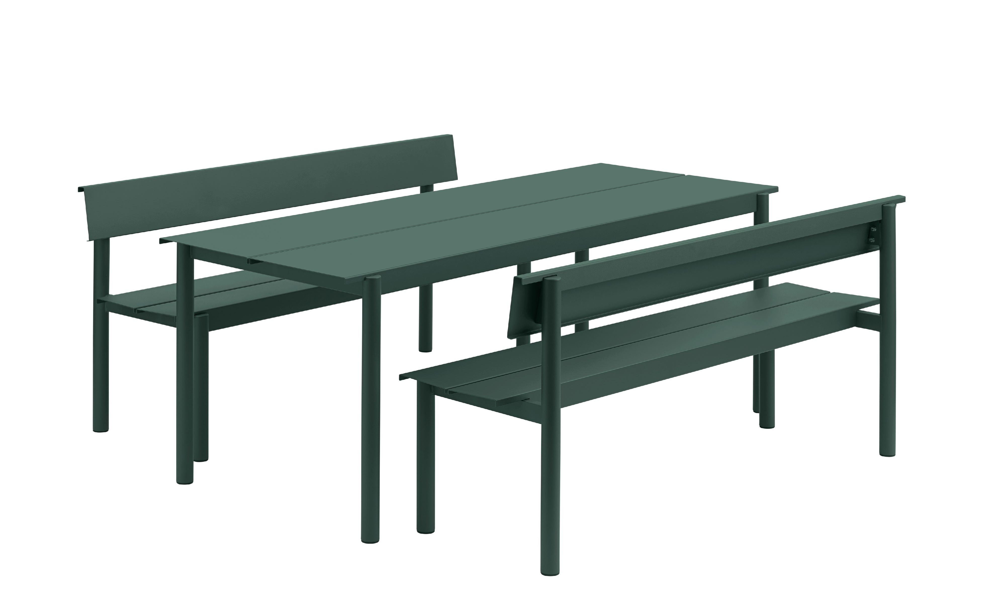 Linear Steel Bench Outdoor bench with backrest 170x34 cm Muuto