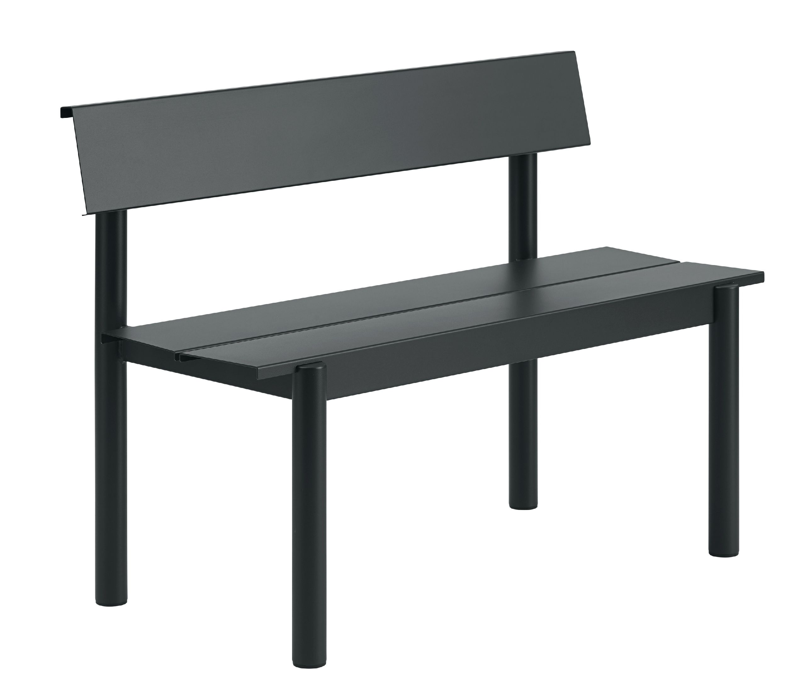 Linear Steel Bench Outdoor bench with backrest 110x34 cm Muuto 