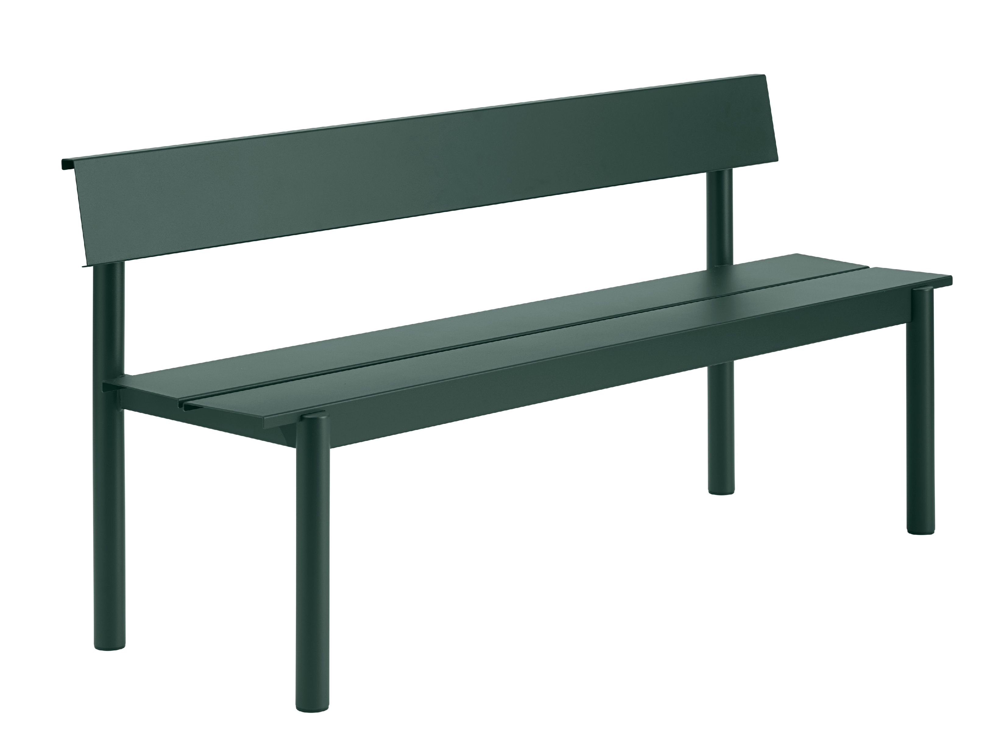 Linear Steel Bench Outdoor bench with backrest 170x34 cm Muuto