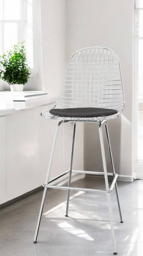 Eames Wire Bar Stool Medium with seat cushion Vitra 