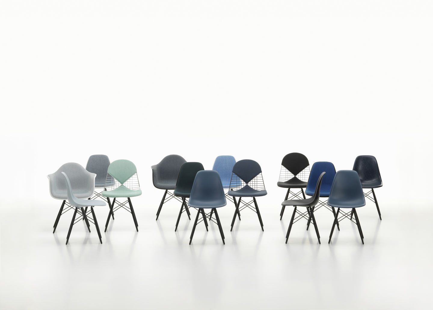 DKW-2 Wire Chair Chair with Seat and Back Upholstery Vitra