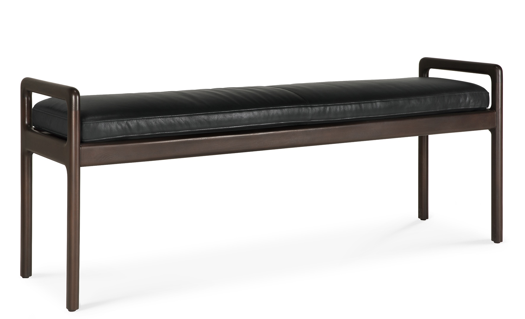 Jack Bench Bench with seat cushion leather black Ethnicraft