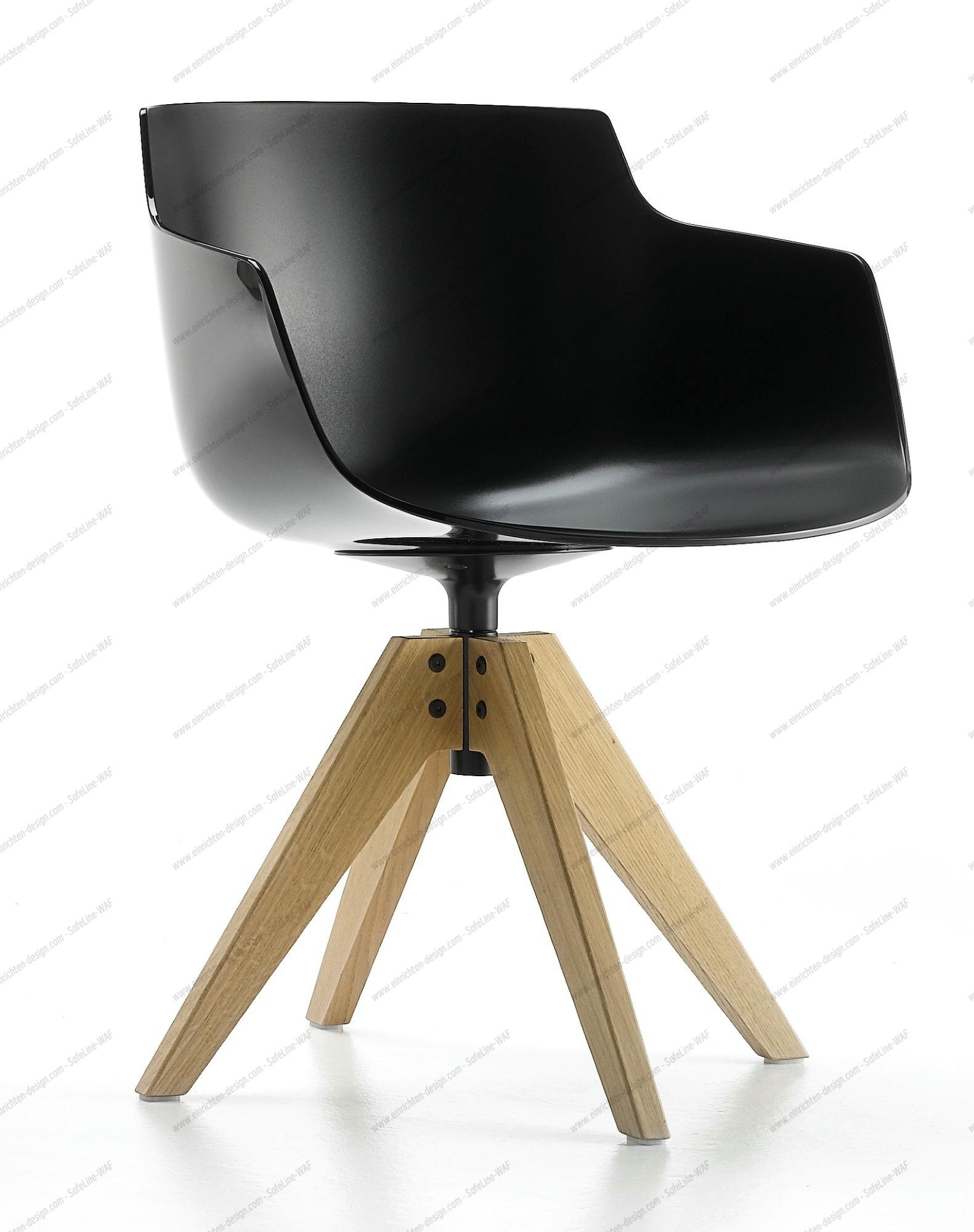 Flow Slim Chair VN Oak Frame MDF Italia-Black