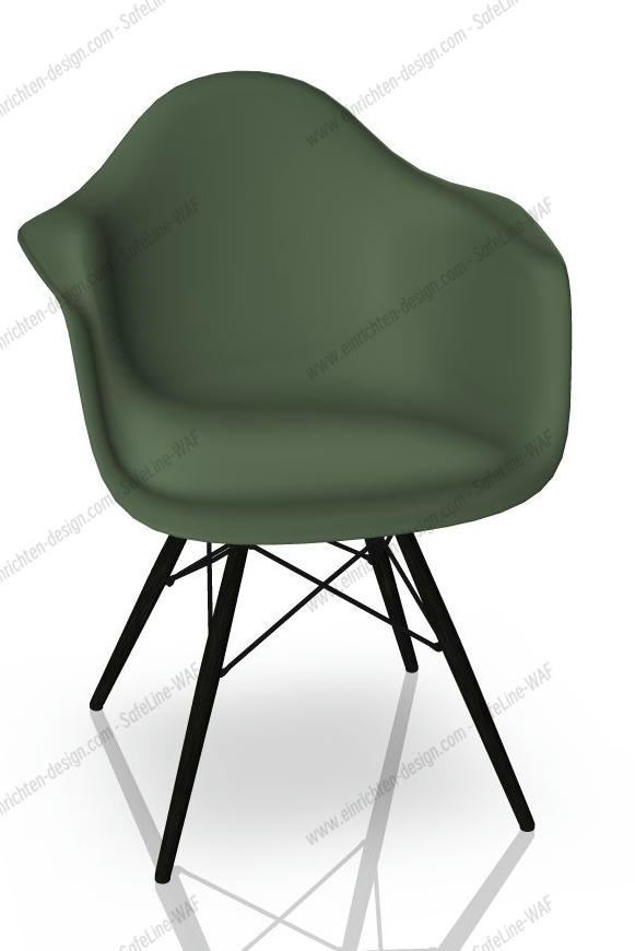 Eames Plastic Arm Chair DAW Chair Vitra Maple black - Forest