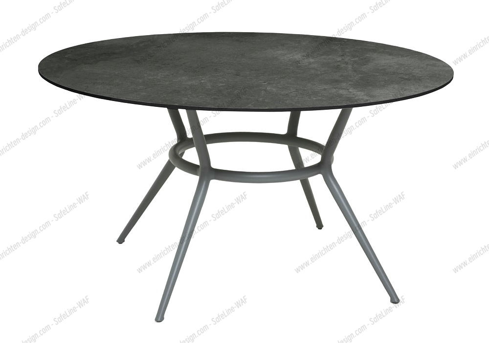 Joy Outdoor dining table round frame light grey / table top compact laminate Cane-Line