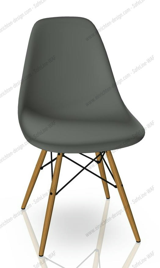 Eames Plastic Side Chair DSW Chair Vitra Ash honey colored - Granite grey