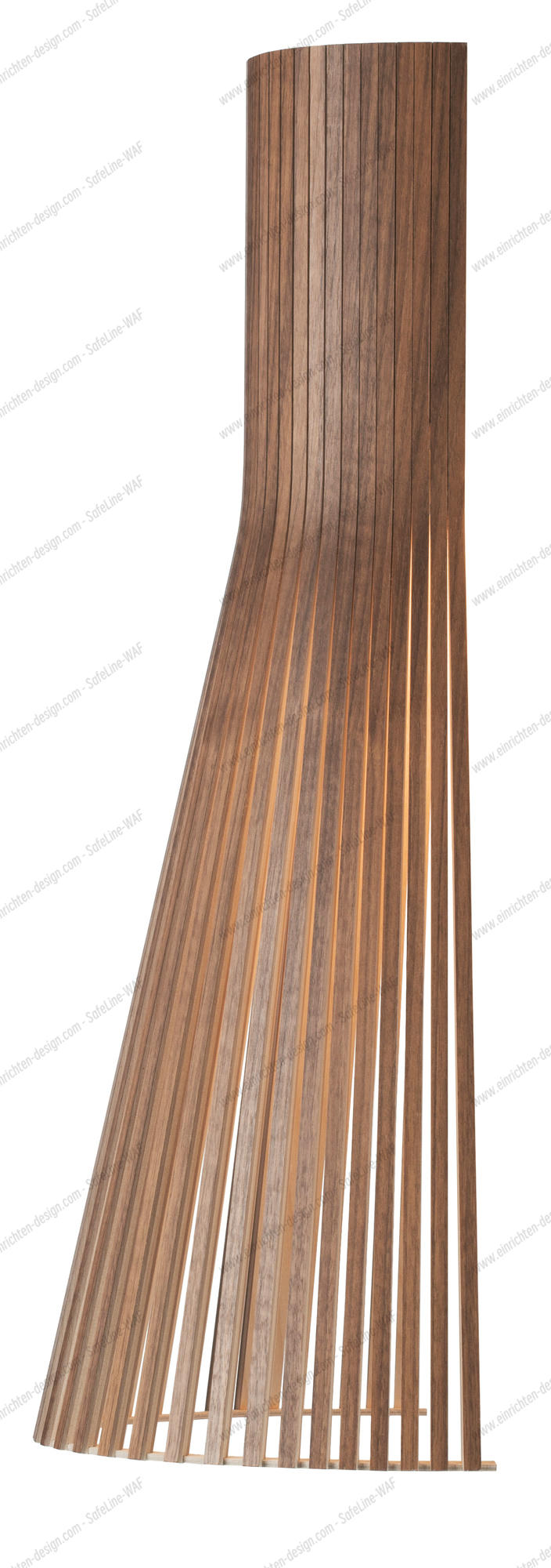 Secto Design 4230 LED Wandleuchte in Walnuss, modernes Design mit Holzlamellen und warmem Licht.