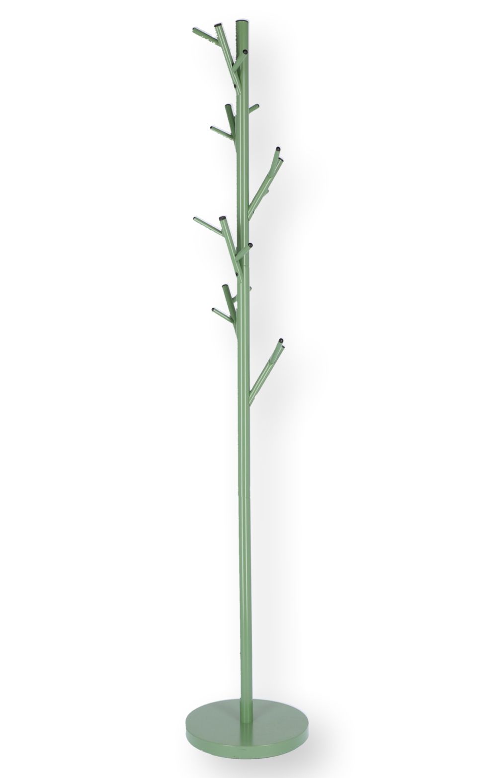 Grüner Tree Kleiderständer von Jan Kurtz mit Ästen als Haken und rundem Fuß.