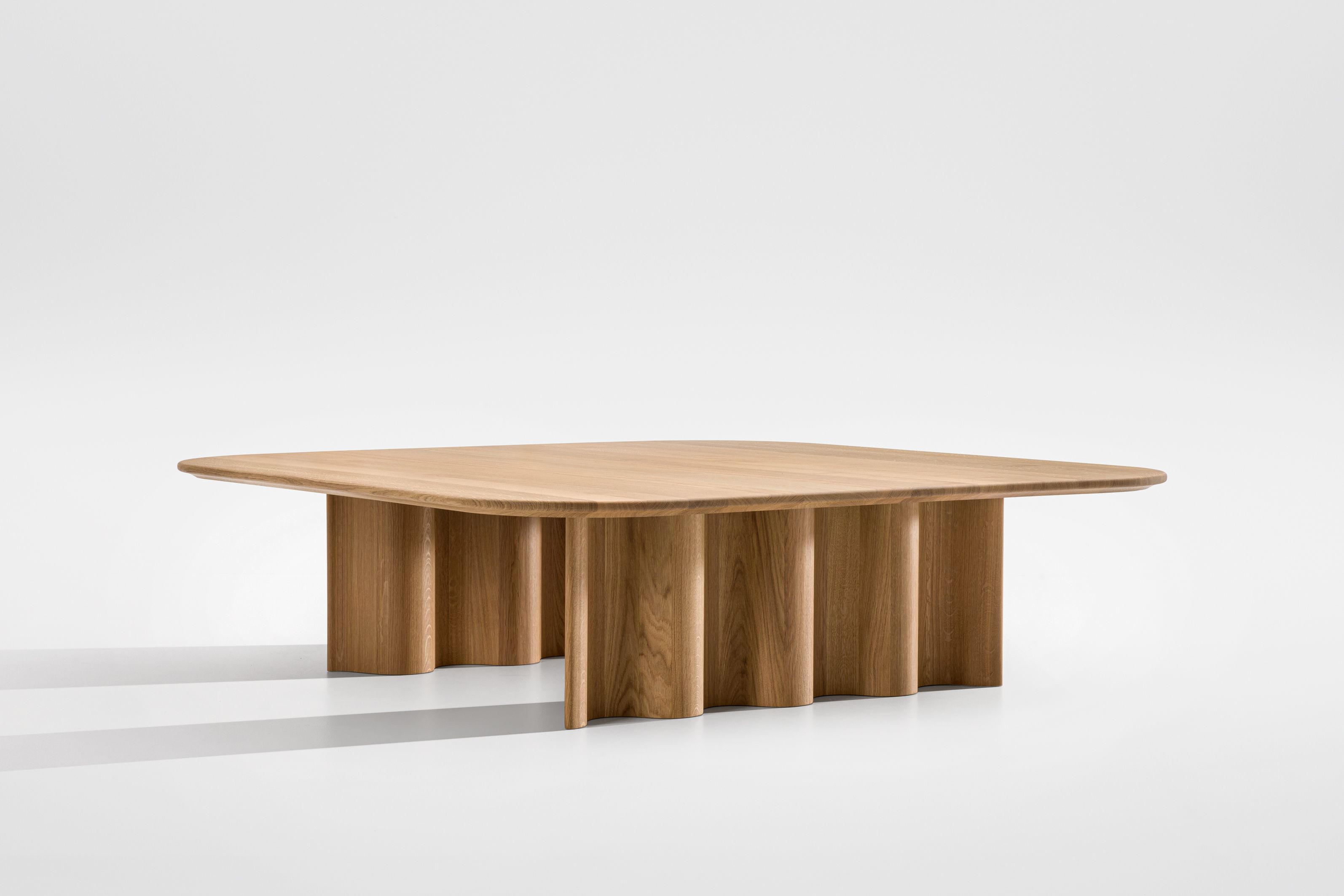 Curtain coffee table rectangular solid oak Zeitraum