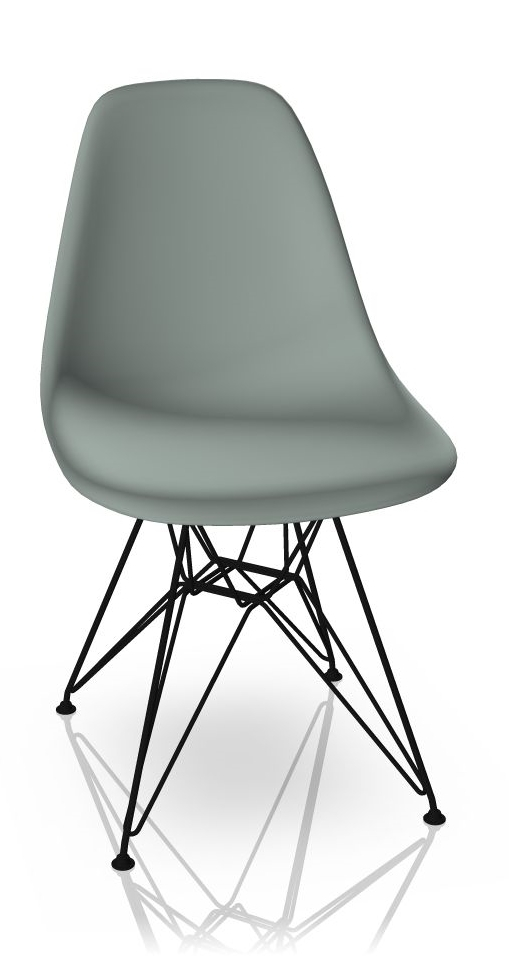 Eames Plastic Side Chair DSR Chair Vitra Black-Light Grey