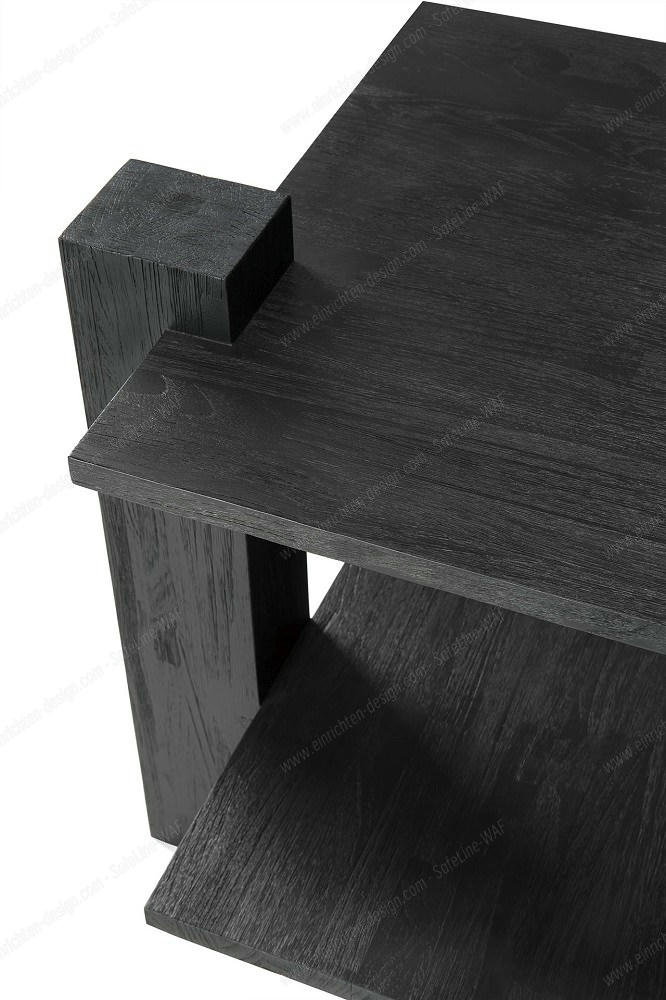 Teak Abstract Side table Black Ethnicraft