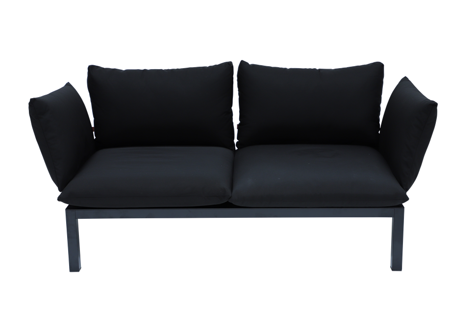 Fiam Domino outdoor sofa 2-seater with armrests and cushions Jan Kurtz
