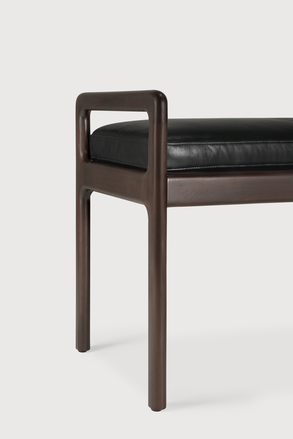 Jack Bench Bench with seat cushion leather black Ethnicraft