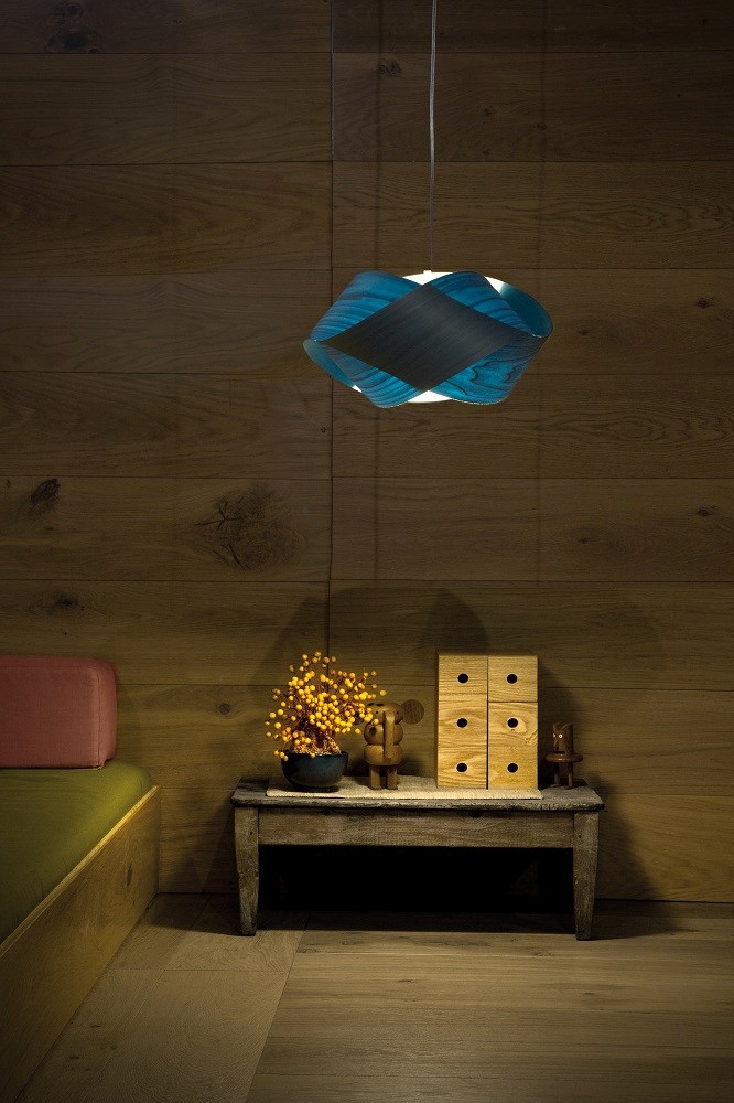Nut Suspension Pendant Lamp Cable and Canopy in Black Shade in Orange LZF Lamps
