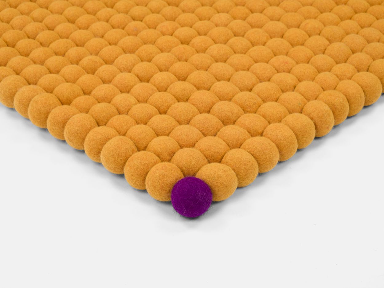 Big One Rectangular Felt carpet 200 x 300 cm myfelt Ochre yellow