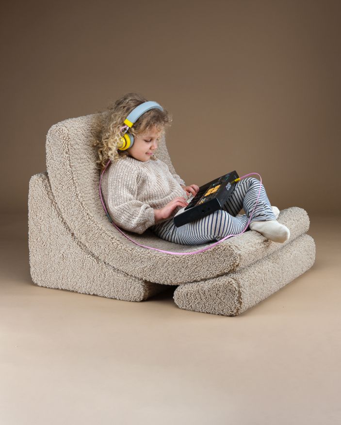 Moon children's armchair teddy fabric Wigiwama