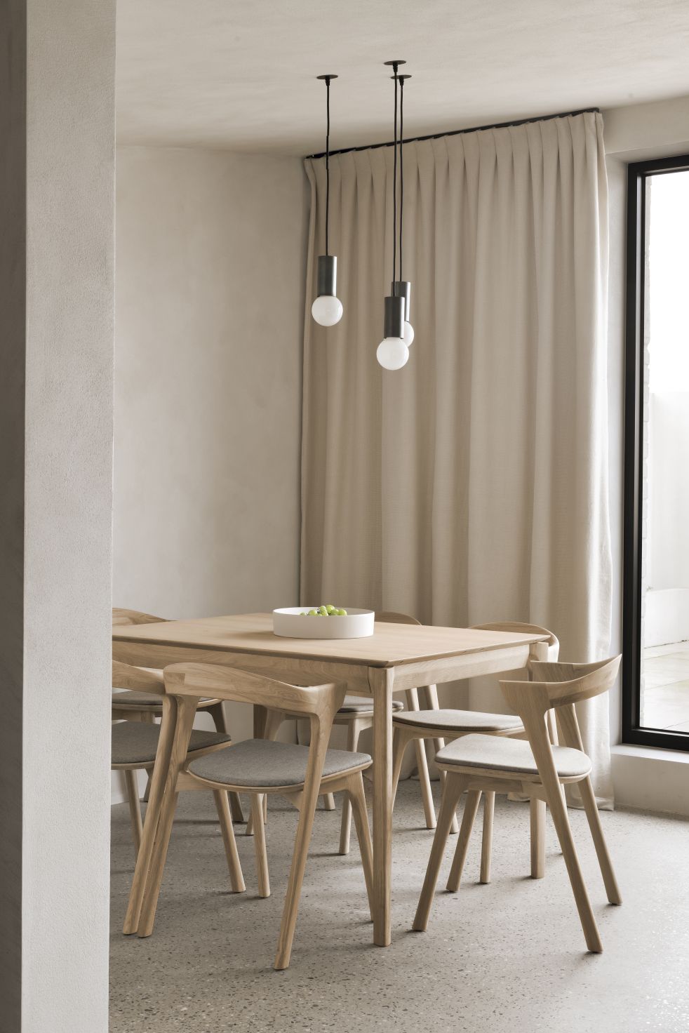 Bok extendable dining table laquered oak W120-180cm Ethnicraft