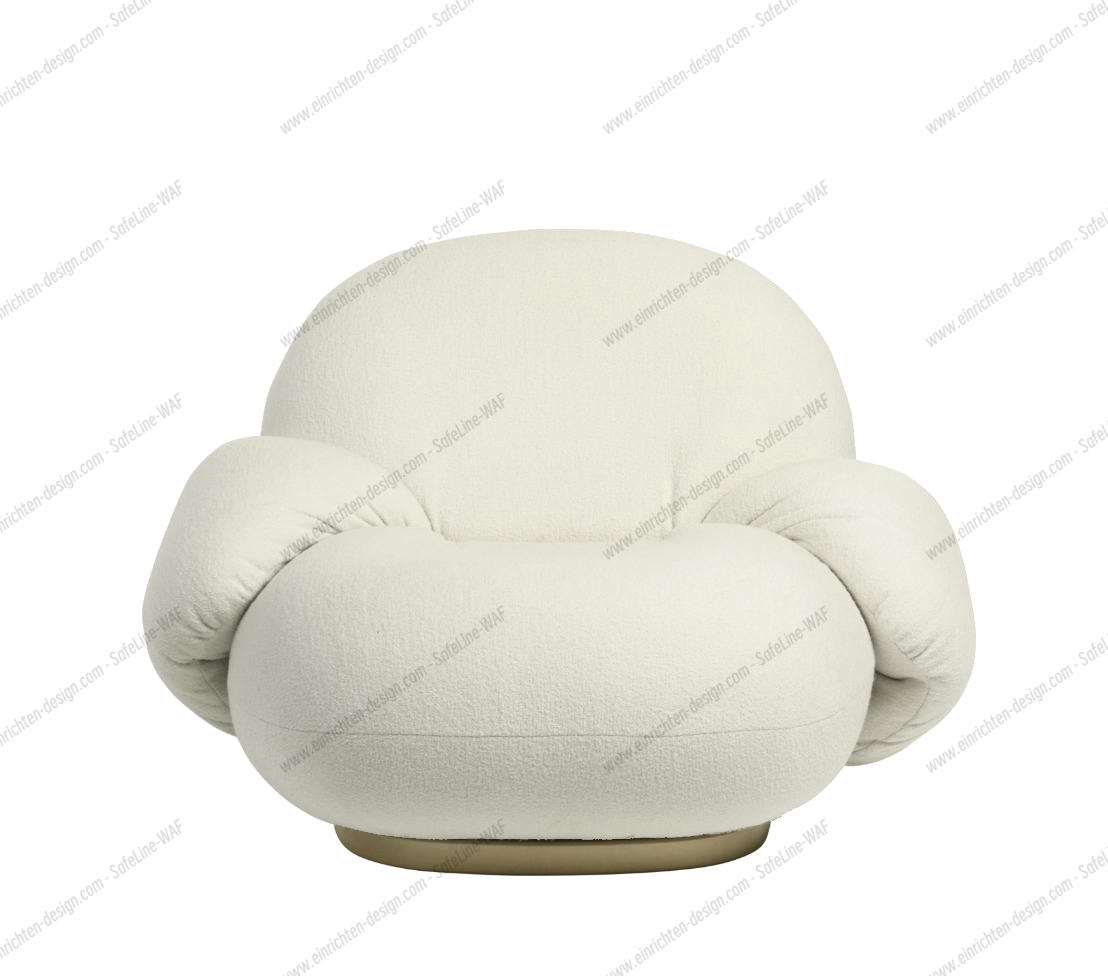 Pacha Lounge Chair Armchair Harp 24 Ivory / Pearl gold Without swivel base Gubi