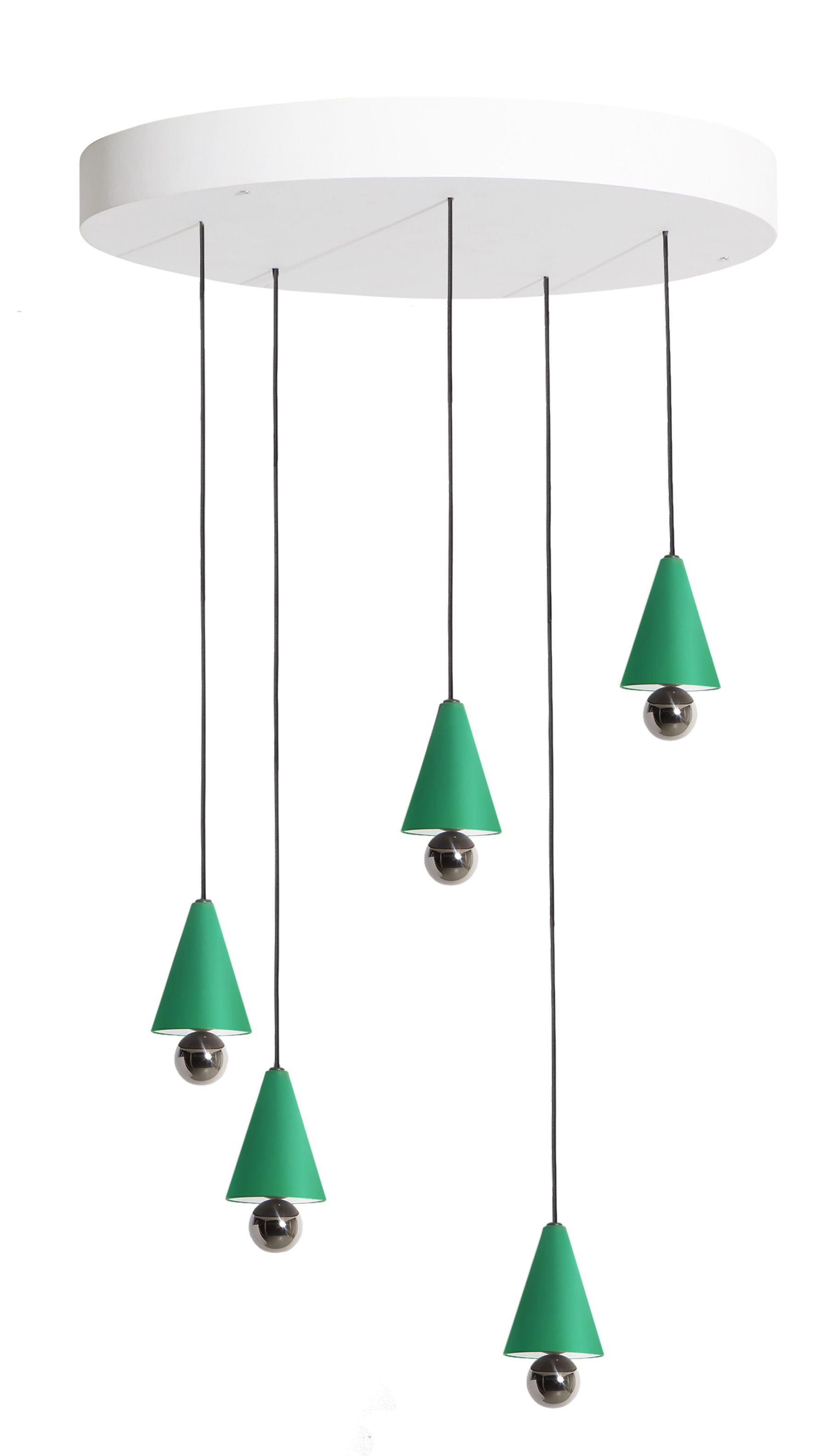Cherry Pendant light Pendant Light Set of 5 Round Plate Petite Friture Mint green