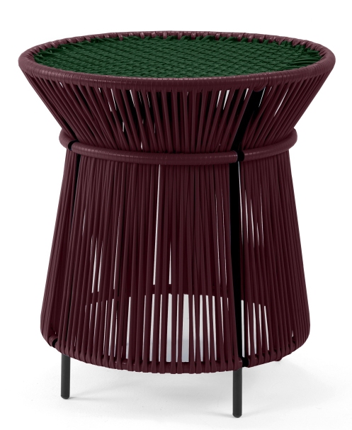 Caribe Chic Tall Side Table Outdoor ames Black red / Moss green / Black