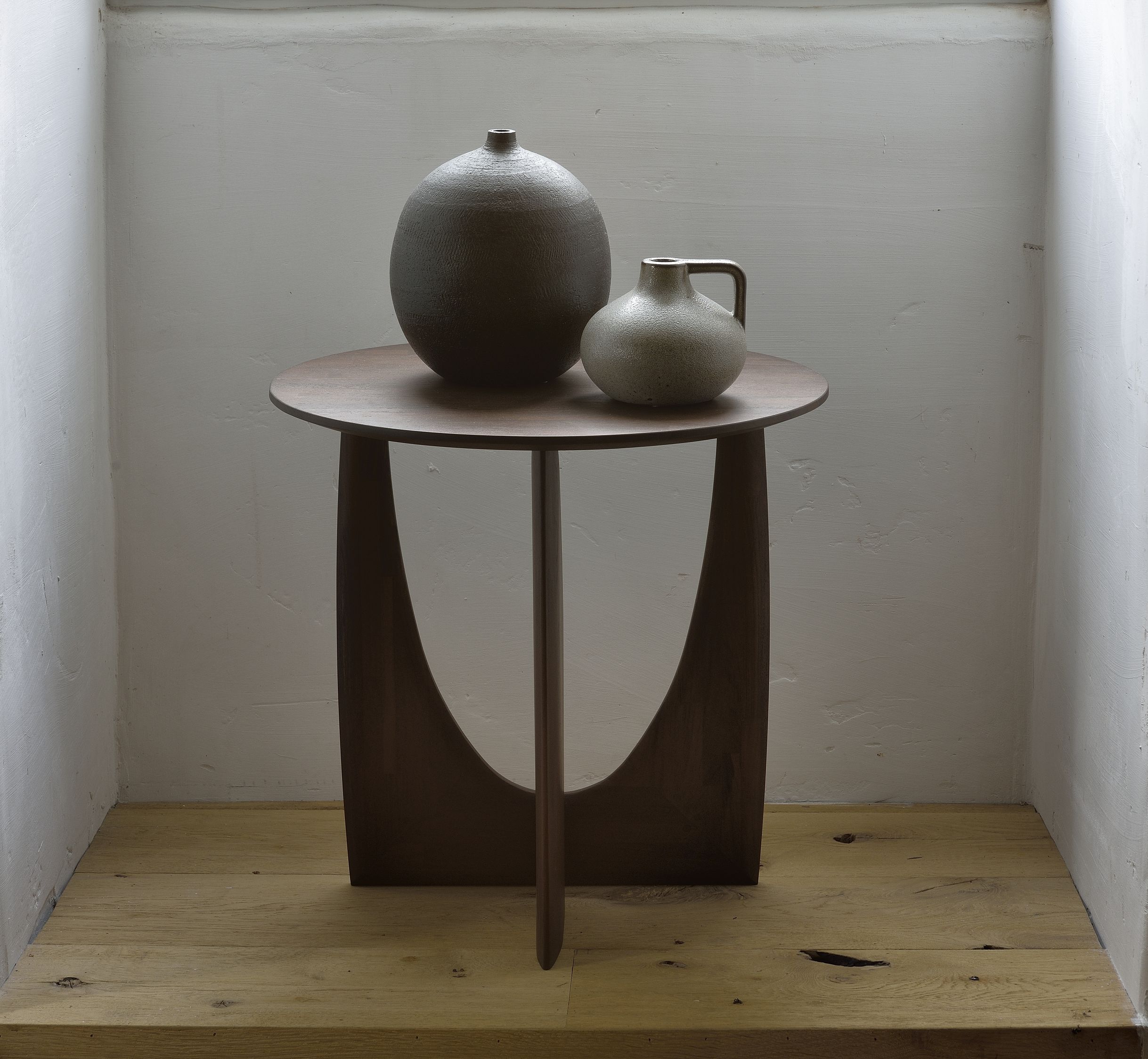 Geometric Side Table Teak Ethnicraft