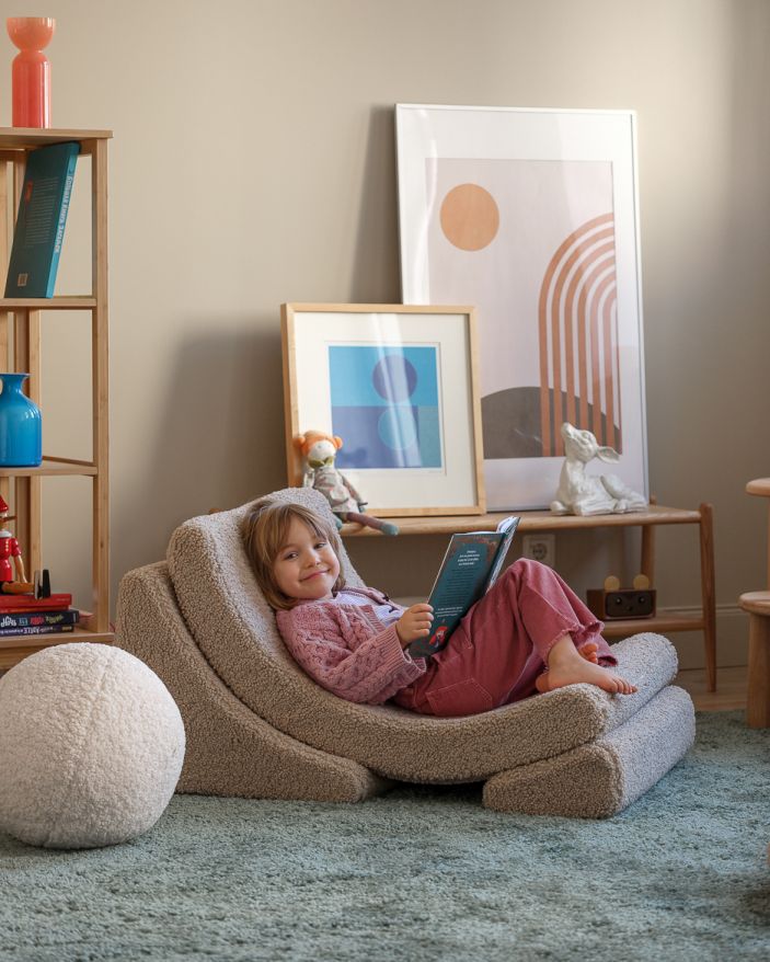 Moon children's armchair teddy fabric Wigiwama