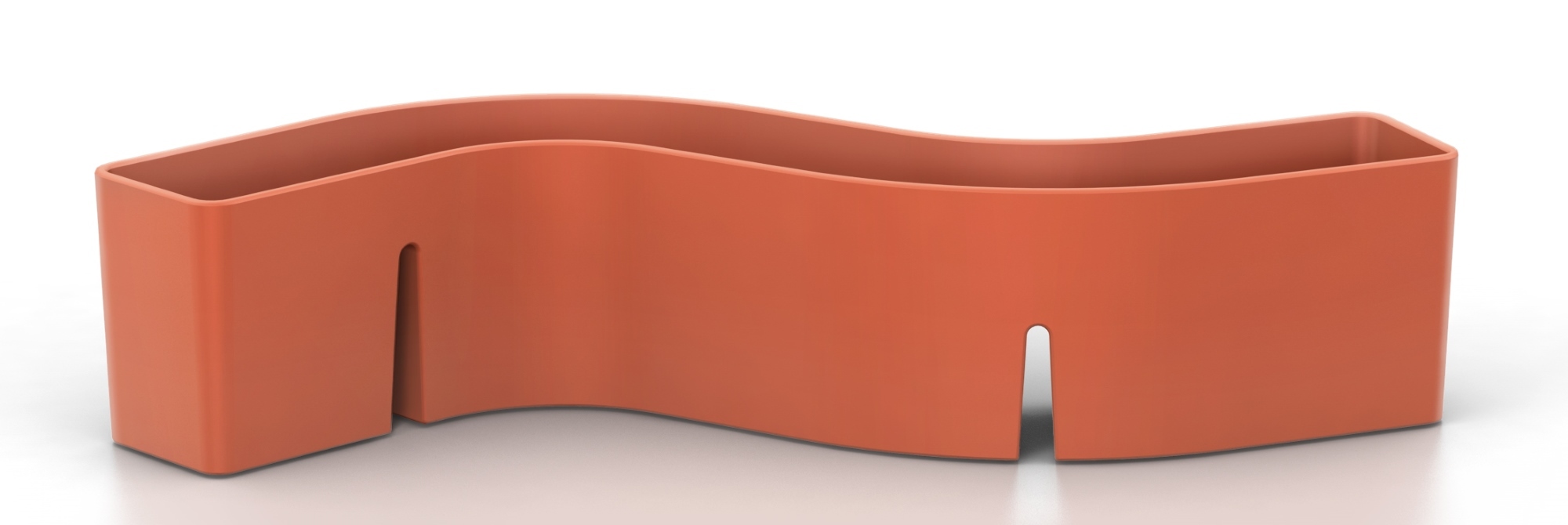 Mohnroter S-Tidy Stiftehalter von Vitra: Wellenförmiger Organizer für Schreibtisch, Bürobedarf und Stifte.