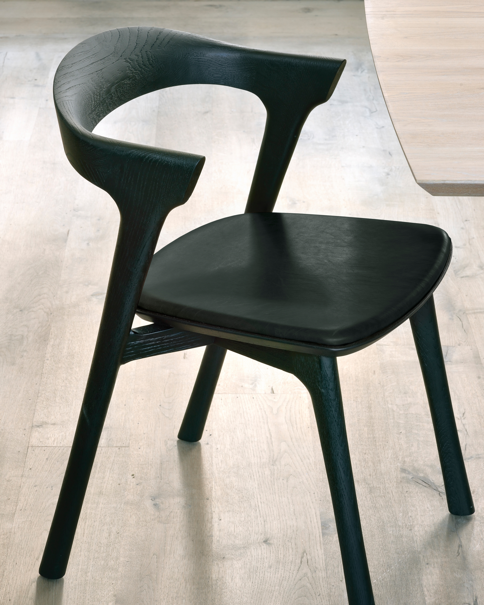 Bok Side Chair with cushions Oak Ethnicraft dark brown