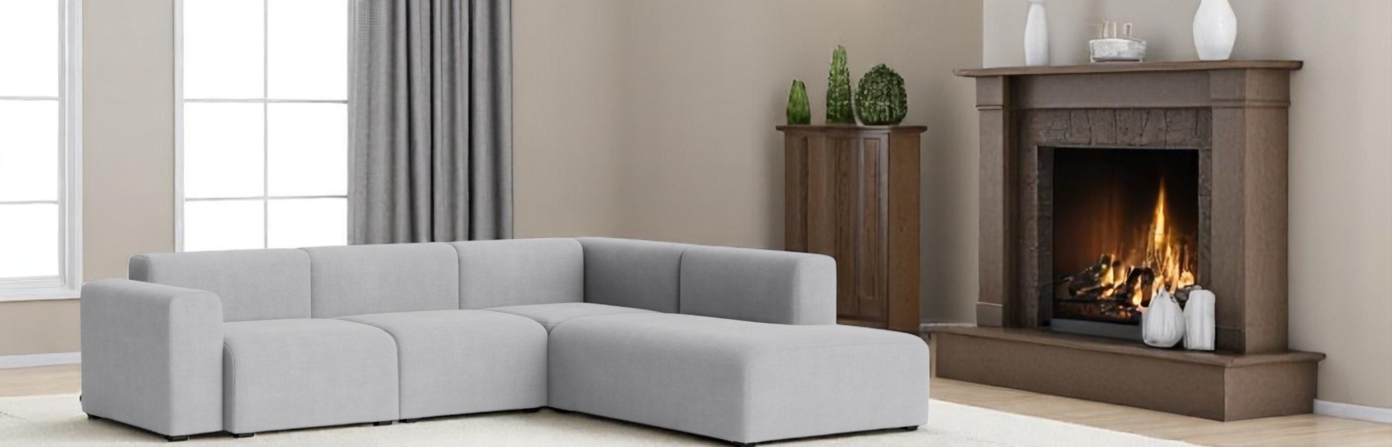 Mags Sofa Corner Combination 2 Low Armrest with armrest right Hay