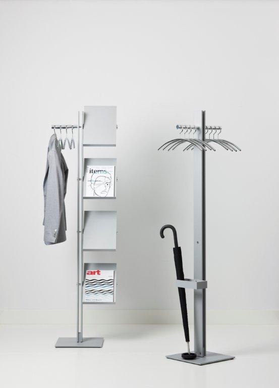 Standfree B coat stand with brochure display Cascando