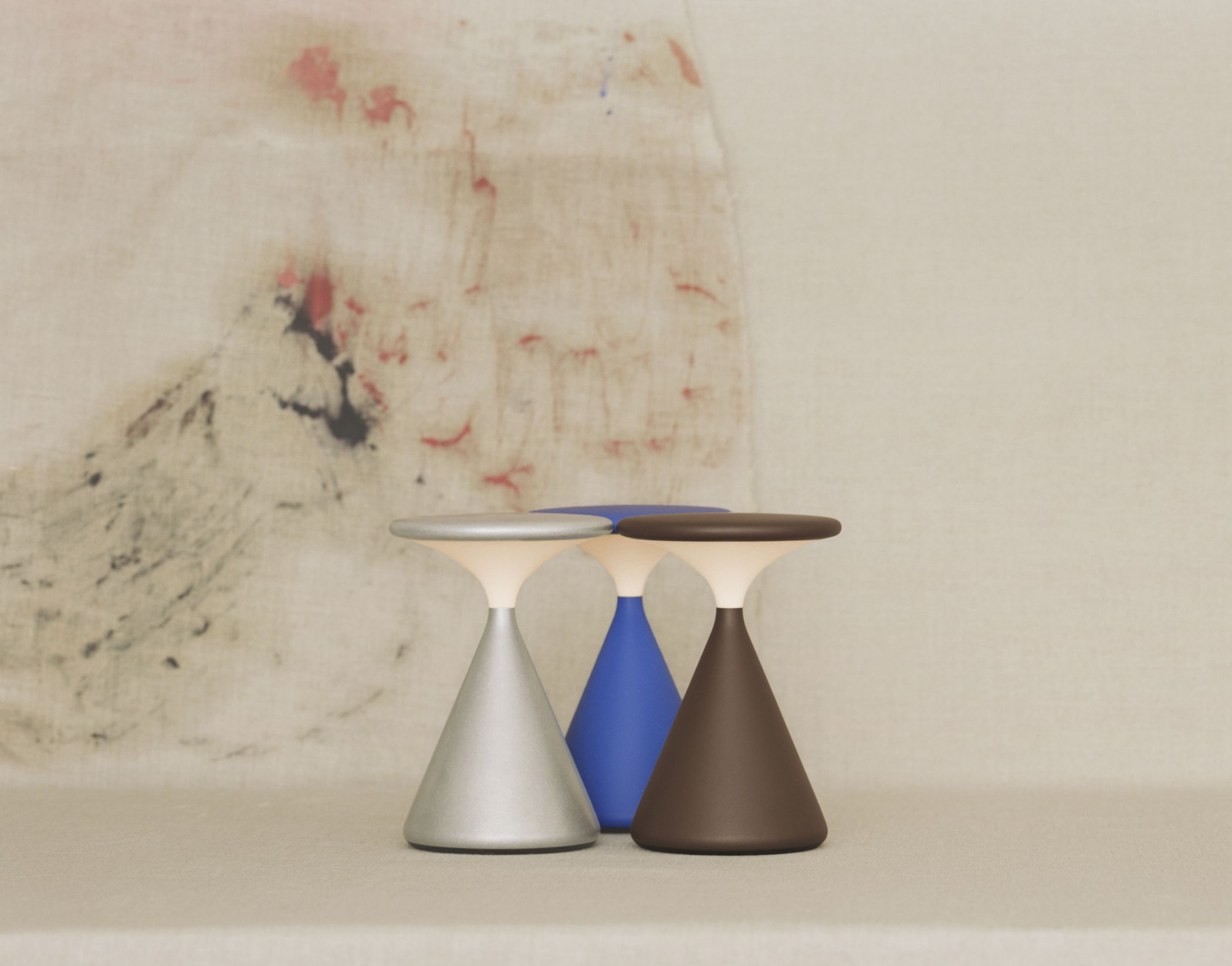 Salt Battery Lamp / Table Lamp Chocolate Grau