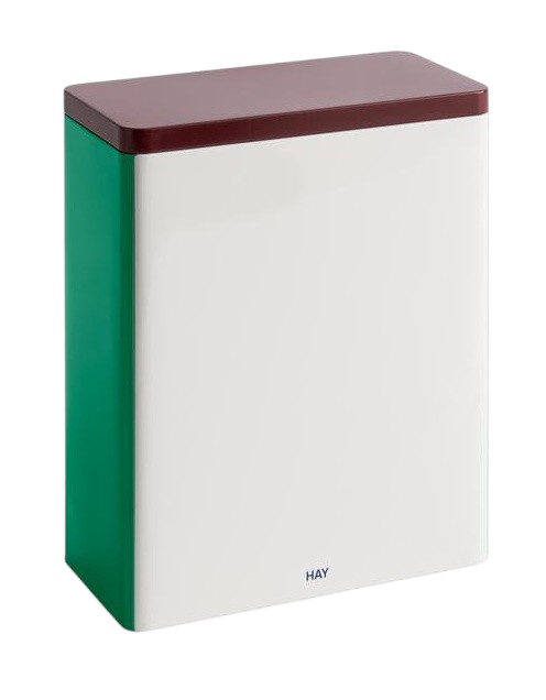 Tin Container Extra Large Off-White, Burgundy, and Green Storage Box by Hay
