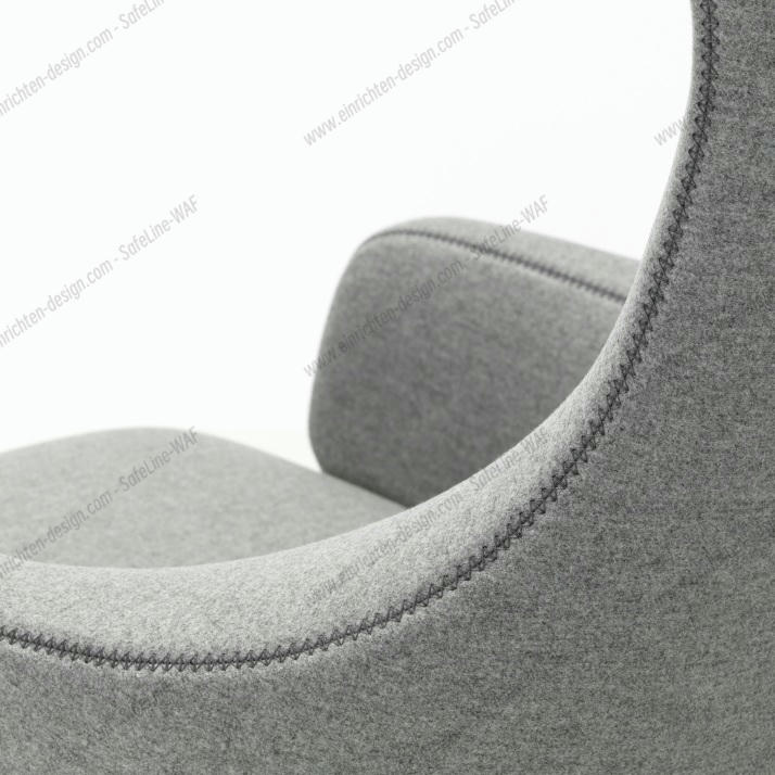 Grand Repos Armchair + Ottoman Vitra Polished Cosy Pebble