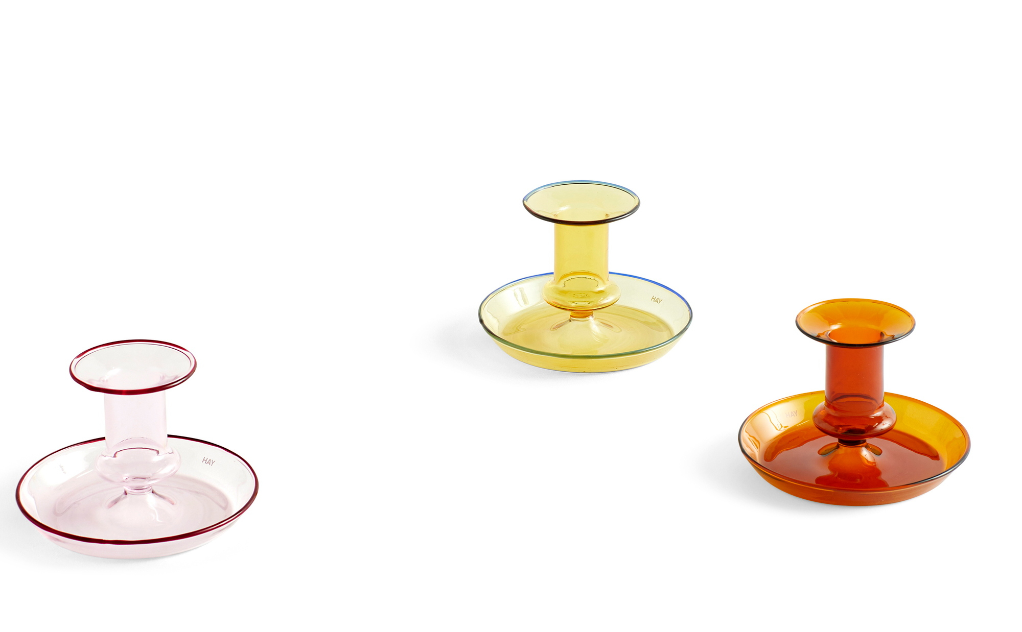Flare candlestick amber Hay SINGLE PIECE