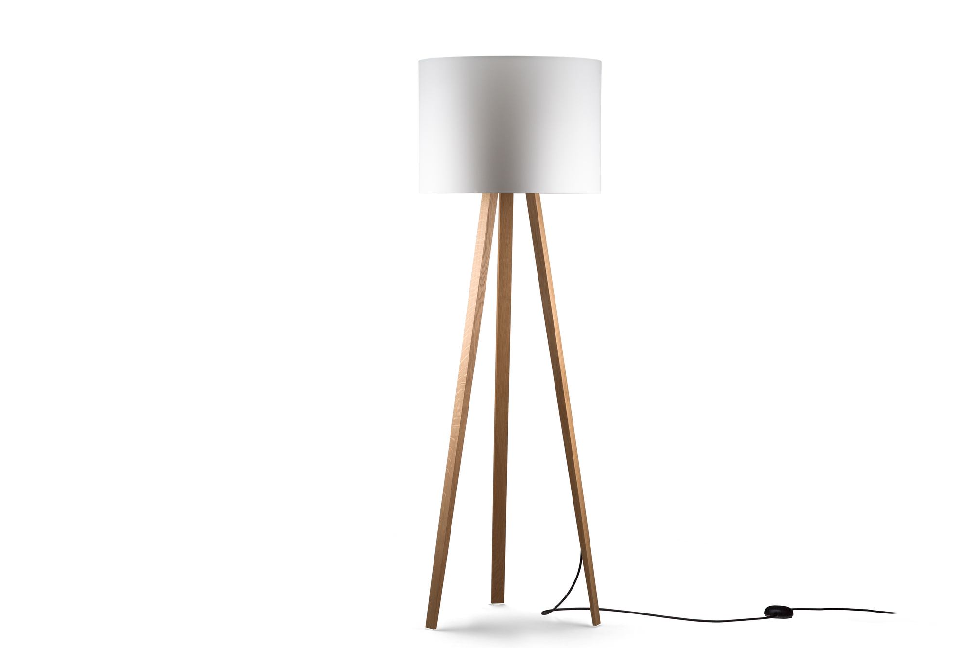 Luca Stand high floor lamp natural oak / white Maigrau