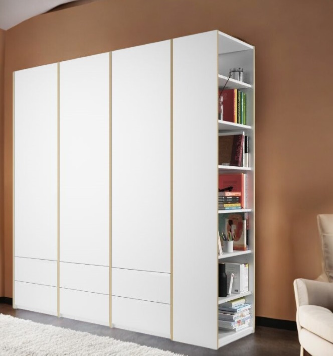 MODULAR PLUS wardrobe combination with add-on shelf right W 212.2 cm Müller Möbelwerkstätten