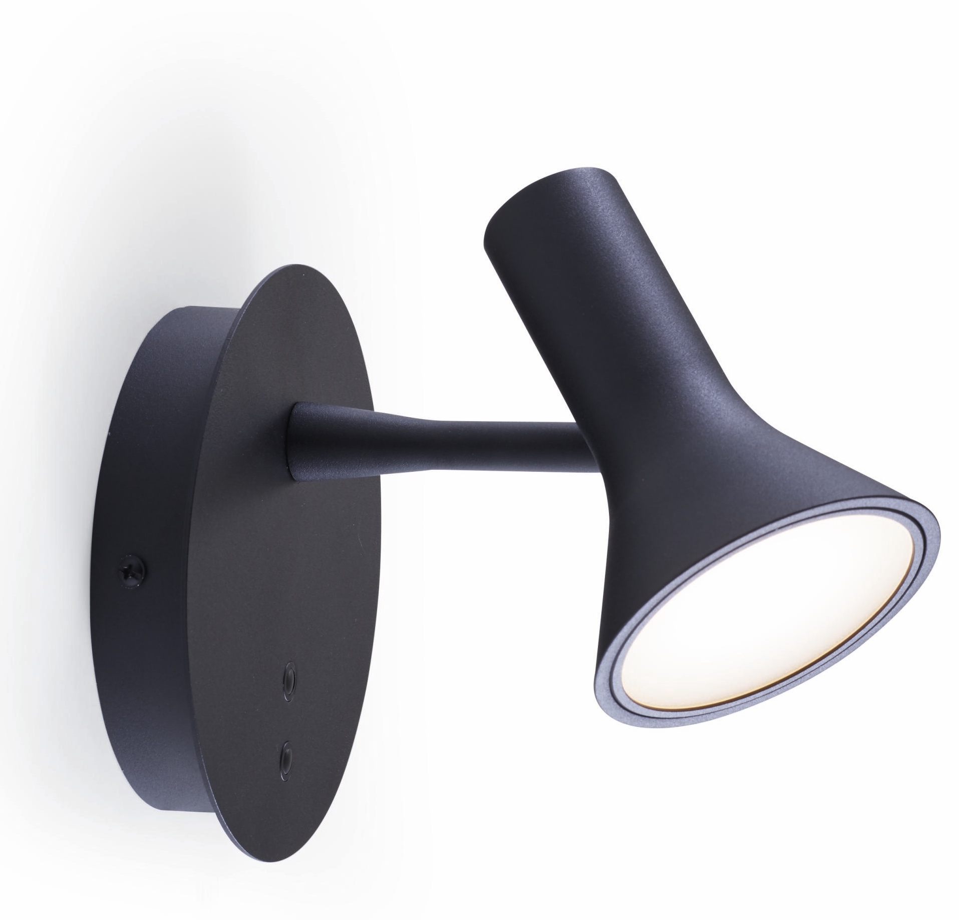 Asha Wandleuchte von ligne roset in Schwarz, moderne Innenbeleuchtung für Wohnzimmer und Schlafzimmer.