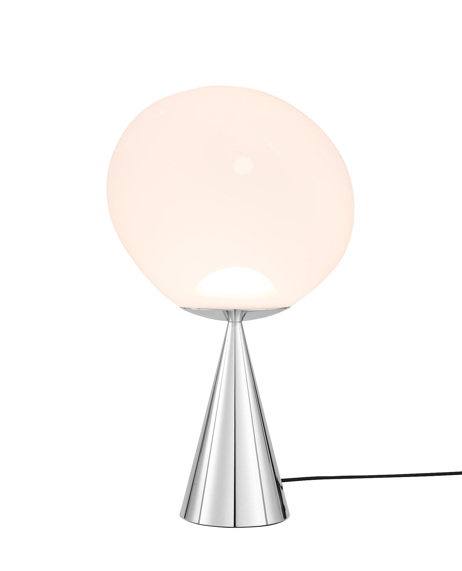 Melt Cone Fat Table lamp silver - opal Tom Dixon