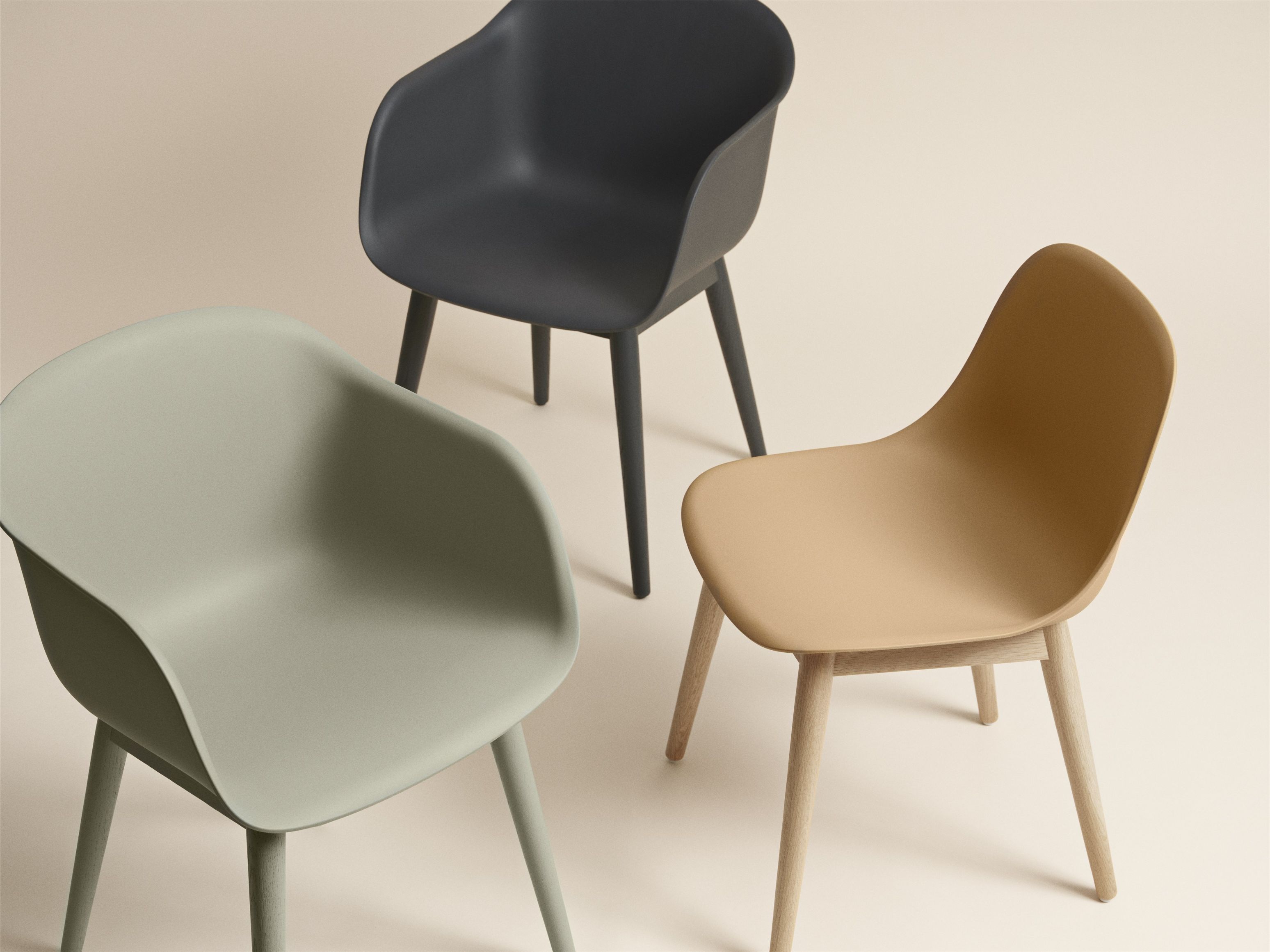 Fiber Armchair Wood Base Chair Muuto