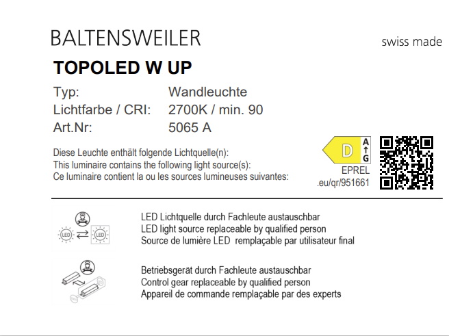 TOPOLED W AP / W UP wall / ceiling lamp Baltensweiler