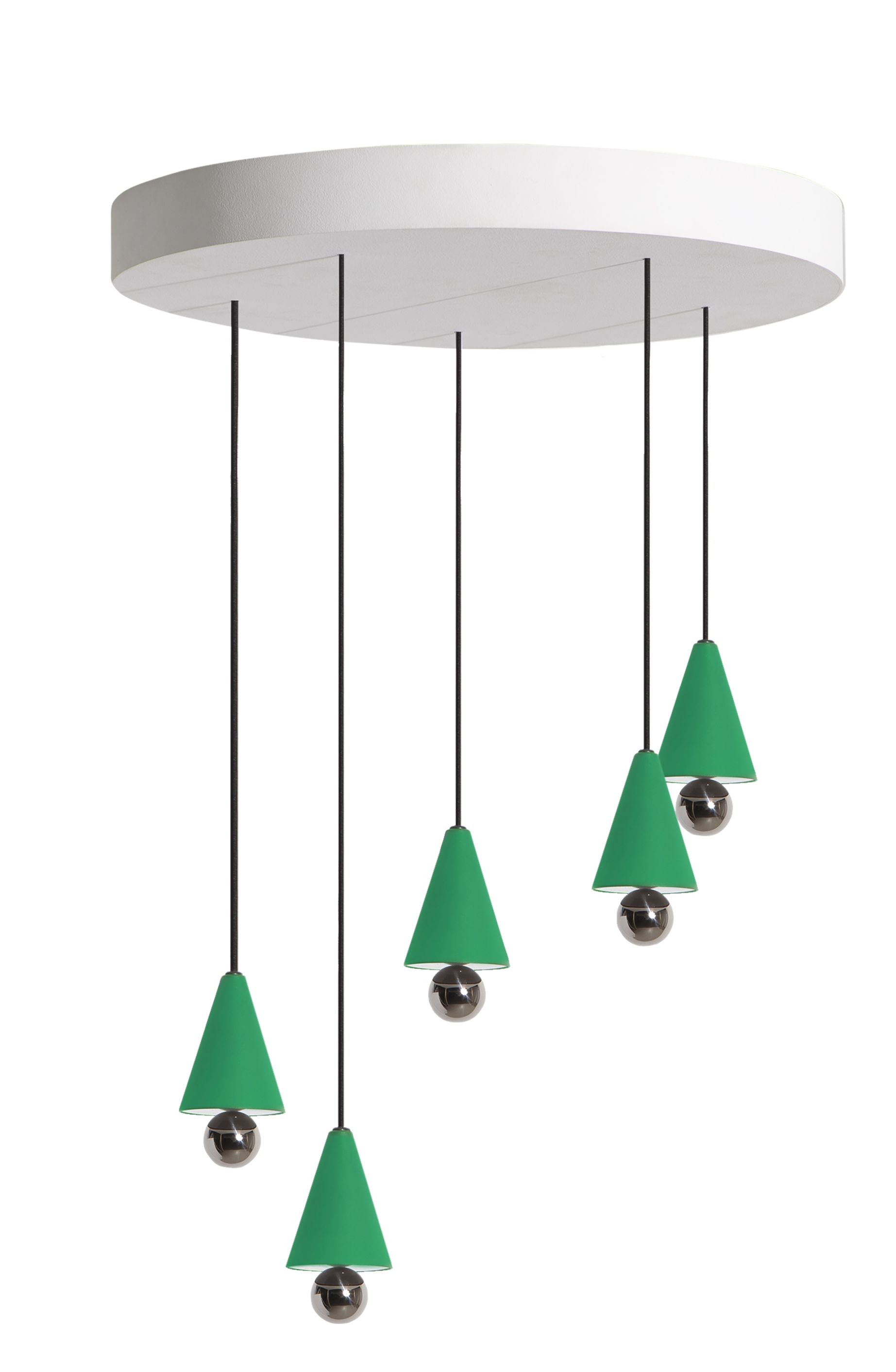 Cherry Pendant light Pendant Light Set of 5 Round Plate Petite Friture Mint green